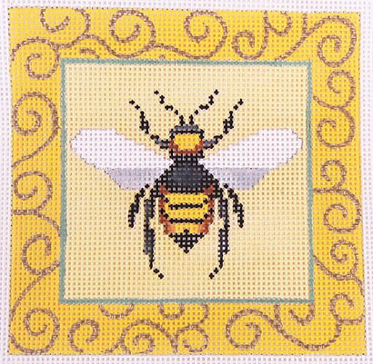JP Needlepoint - Bee with Swirls - Needle Nook