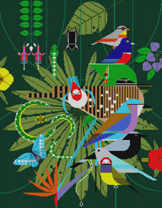 Love from Above Needlepoint Canvas (large) - The Charley Harper Gallery